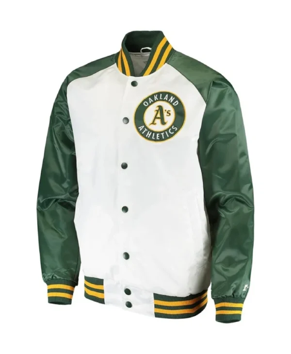 Clean-Up Hitter Oakland Athletics White and Green Jacket