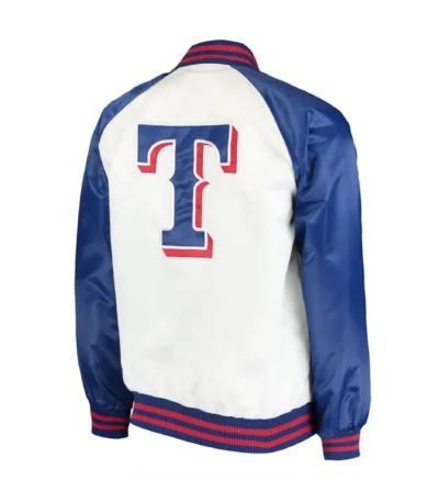 White/Blue Texas Rangers Clean-Up Hitter Jacket