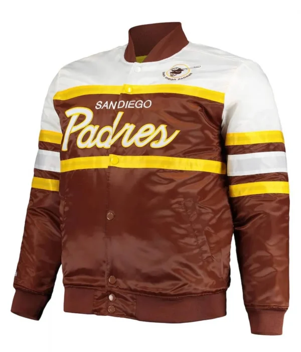 Coaches San Diego Padres Full-Snap Brown-Gold Satin Jacket