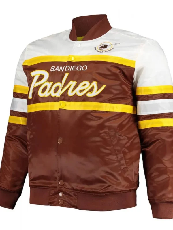 Coaches San Diego Padres Full-Snap Brown-Gold Satin Jacket