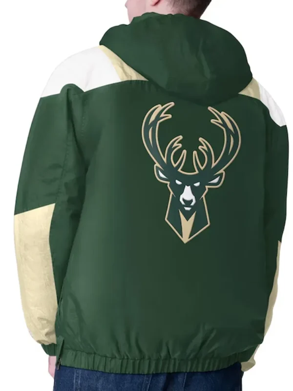 Cream Milwaukee Bucks Charger Half-Zip Pullover Jacket