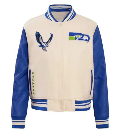 Cream Seattle Seahawks Retro Classic Full-Zip Varsity Jacket