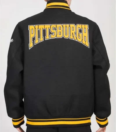 Pittsburgh Pirates Crest Emblem Varsity Black Wool Jacket