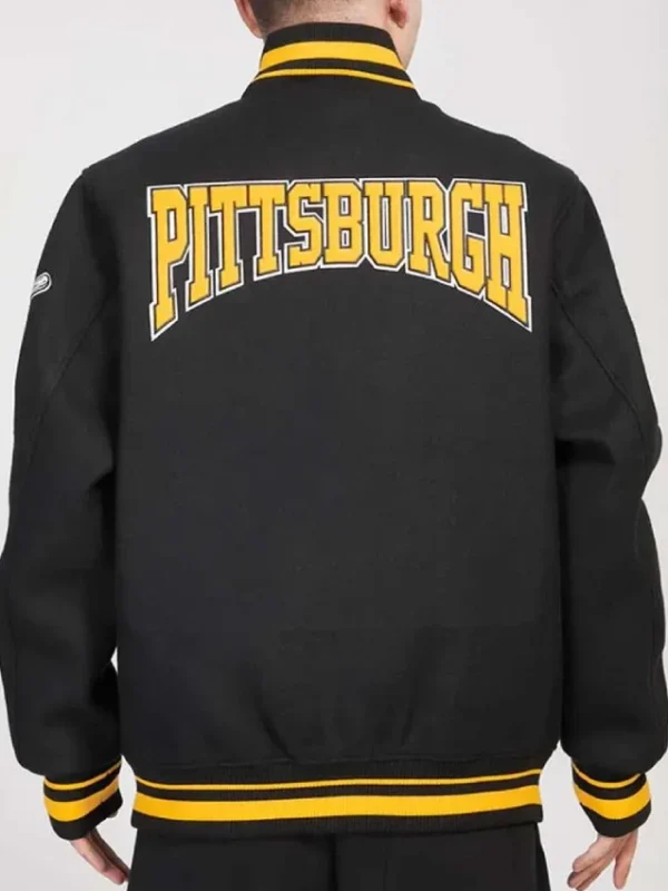Pittsburgh Pirates Crest Emblem Varsity Black Wool Jacket