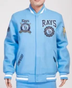 Crest Emblem University Tampa Bay Rays Blue Varsity Jacket