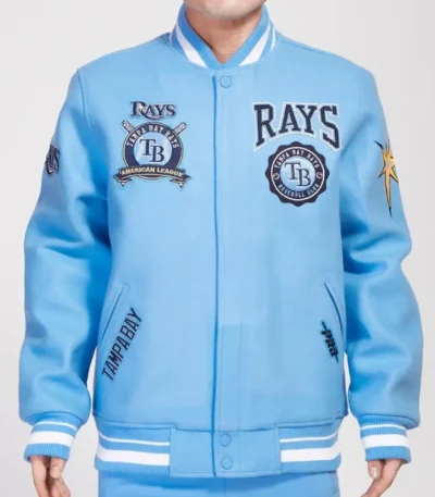 Crest Emblem University Tampa Bay Rays Blue Varsity Jacket