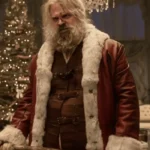 David Harbour Violent Night Santa Leather Coat
