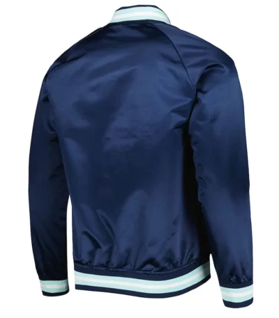 Deep Sea Blue Seattle Kraken Full-Snap Raglan Satin Jacket