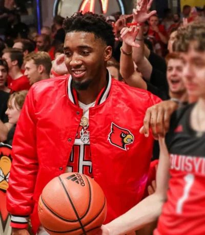 Donovan Mitchell Louisville Cardinals Red Satin Jacket
