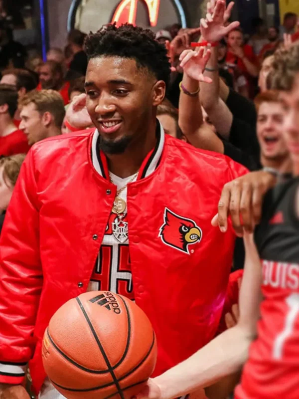 Donovan Mitchell Louisville Cardinals Red Satin Jacket