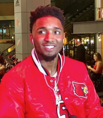 Donovan Mitchell Louisville Cardinals Red Satin Jacket