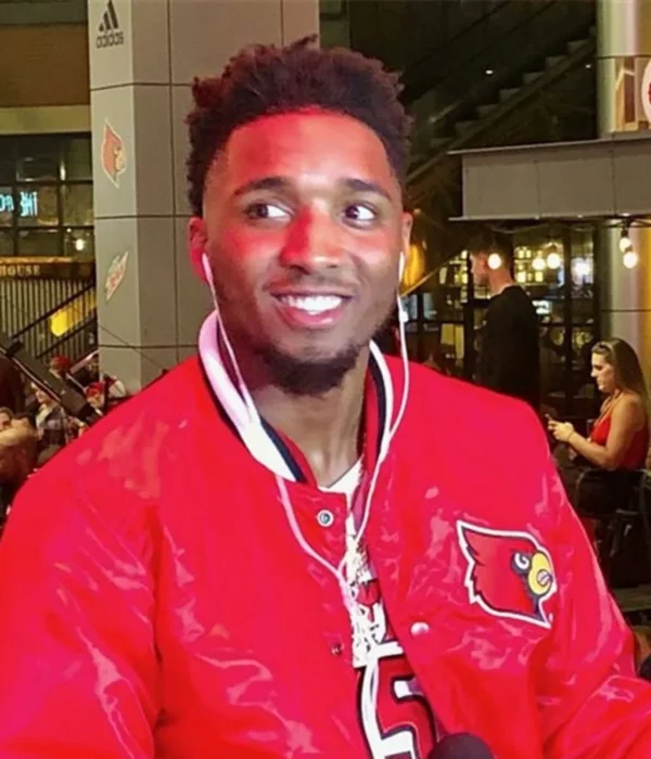 Donovan Mitchell Louisville Cardinals Red Satin Jacket