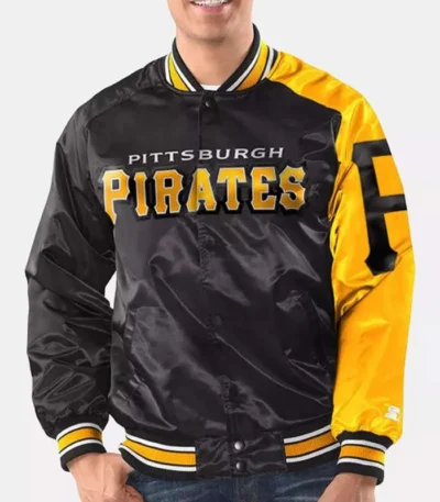 Dugout Pittsburgh Pirates Black and Gold Varsity Satin Jacket