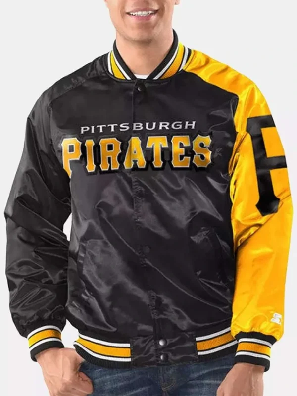 Dugout Pittsburgh Pirates Black and Gold Varsity Satin Jacket