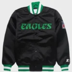 Eagles Black Satin Starter Jacket