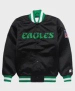 Eagles Black Satin Starter Jacket