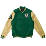 Elephant Oakland Athletics Varsity Yellow and Green Jacket