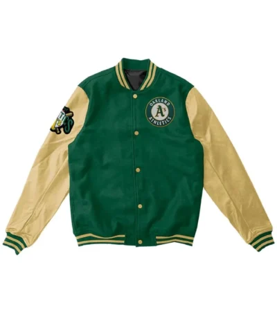 Elephant Oakland Athletics Varsity Yellow and Green Jacket