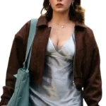 Ella Bright Off Campus Brown Suede Jacket