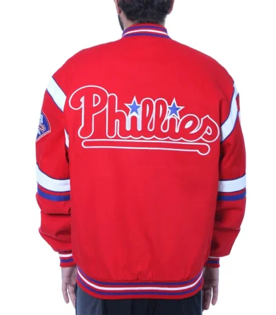 Embroidered Philadelphia Phillies Red Logo Twill Full-Snap Jacket