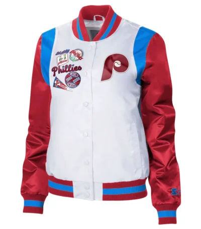 Endzone Philadelphia Phillies White-Red Satin Jacket