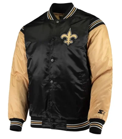 Enforcer New Orleans Saints Black-Gold Satin Jacket