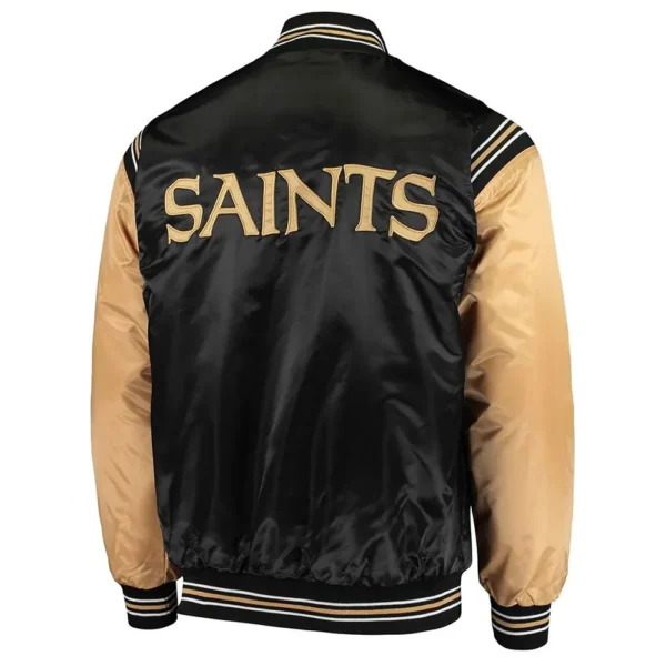 Enforcer New Orleans Saints Black-Gold Satin Jacket