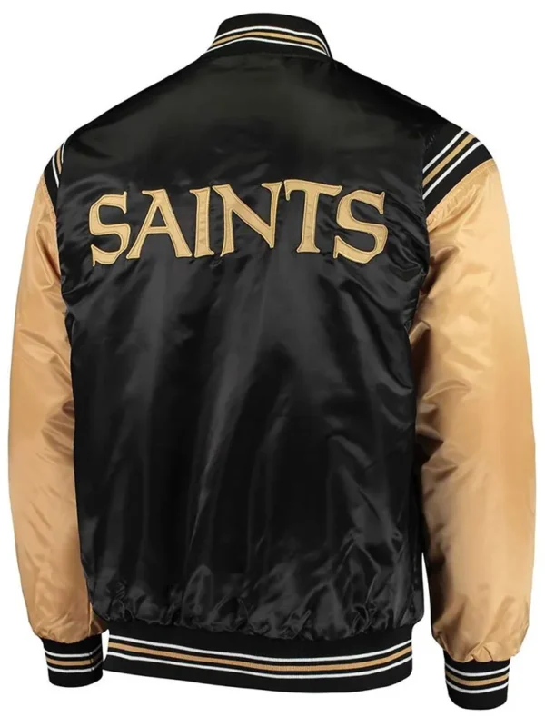 Enforcer New Orleans Saints Black-Gold Satin Jacket