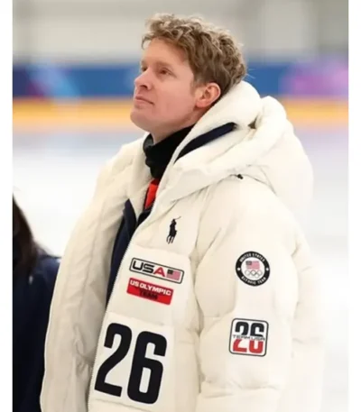 Olympics 2026 Evan Bates Team USA Flagbearer Jacket
