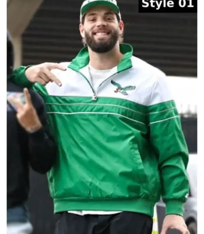 Exclusive Eagles Kelly Green Starter Jacket
