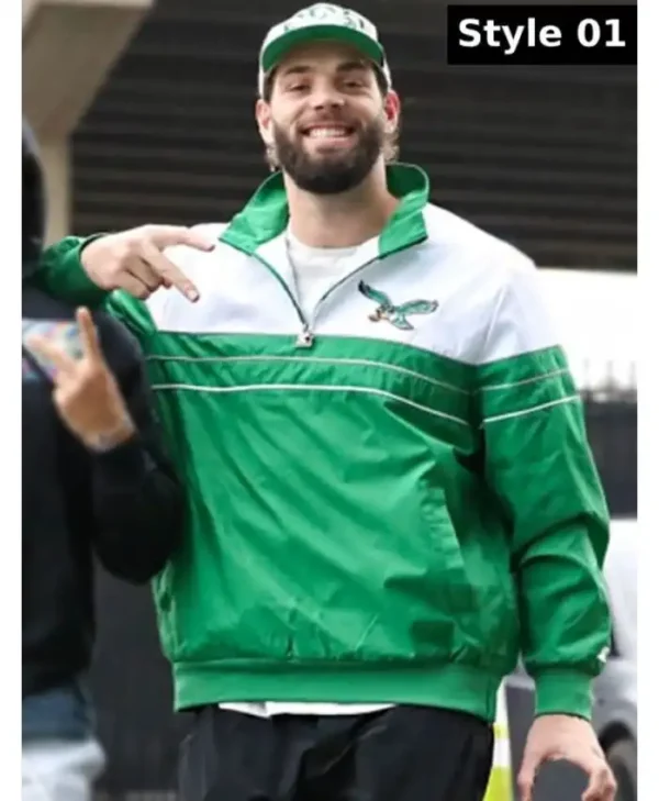 Exclusive Eagles Kelly Green Starter Jacket