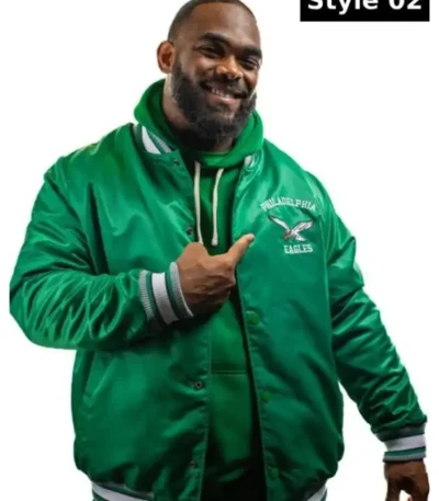 Exclusive Eagles Kelly Green Starter Jacket