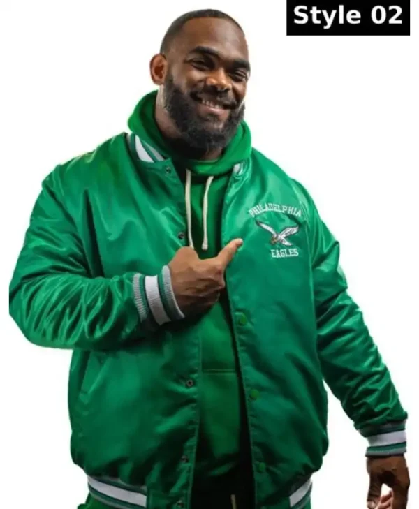 Exclusive Eagles Kelly Green Starter Jacket