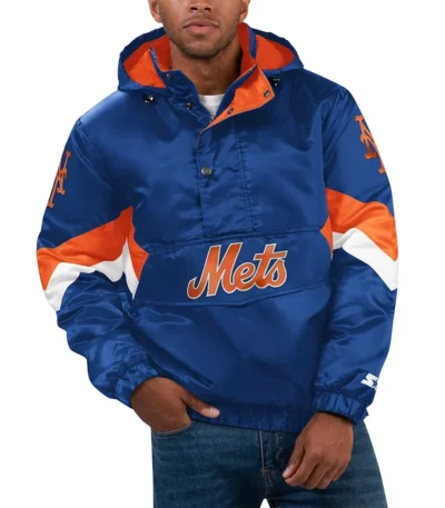 Force Play II New York Mets Hoodie Half-Zip Jacket