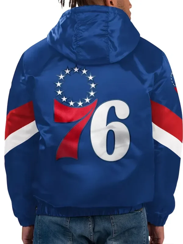Force Play II Philadelphia 76ers Half-Zip Hooded Jacket