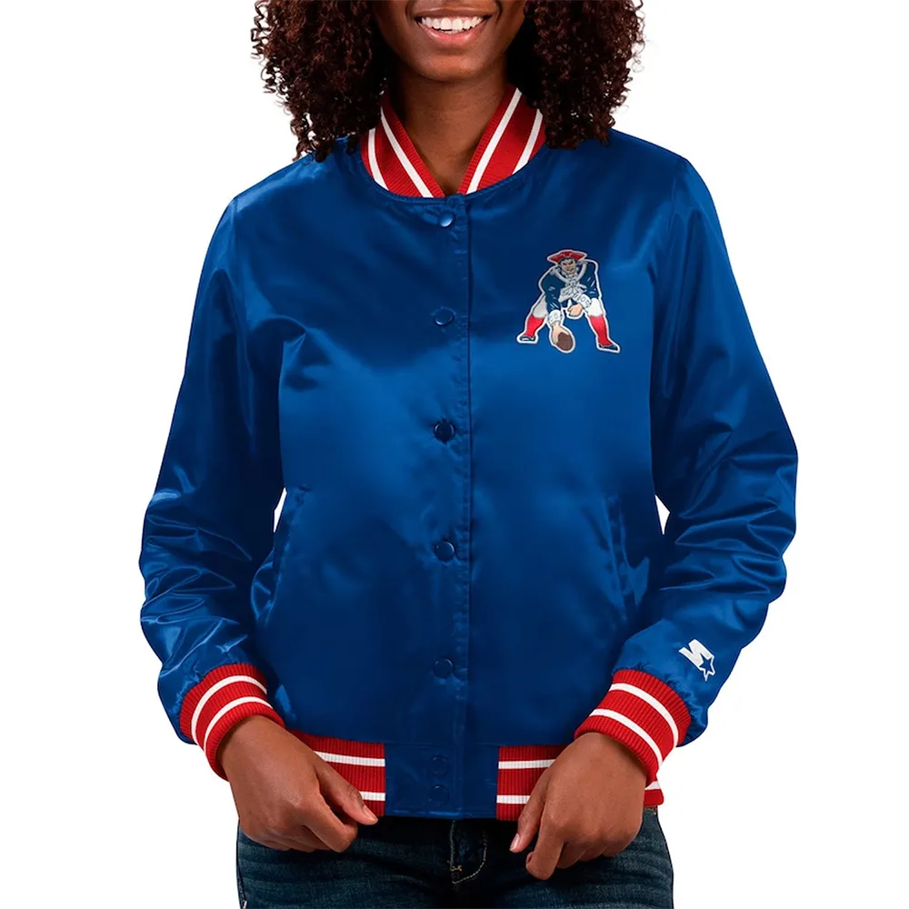 Full Count New England Patriots Blue Satin Jacket Full Count New England Patriots Blue Satin Jacket