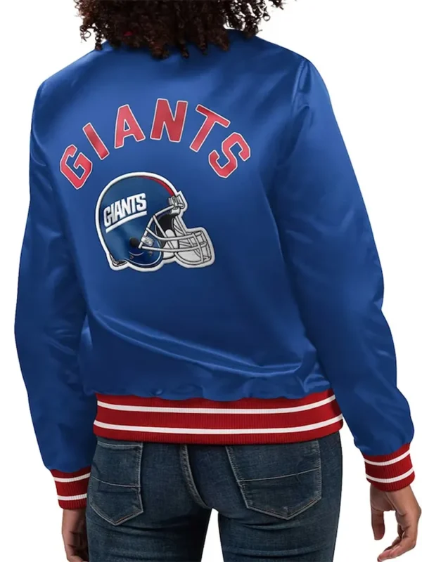 Full Count New York Giants Blue Satin Jacket