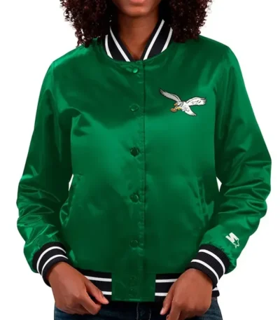 Full Count Philadelphia Eagles Green Satin Jacket