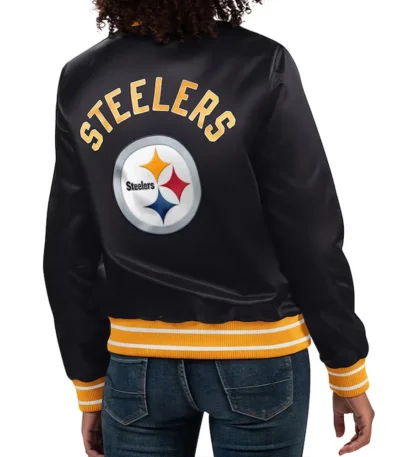 Full Count Pittsburgh Steelers Black Satin Jacket