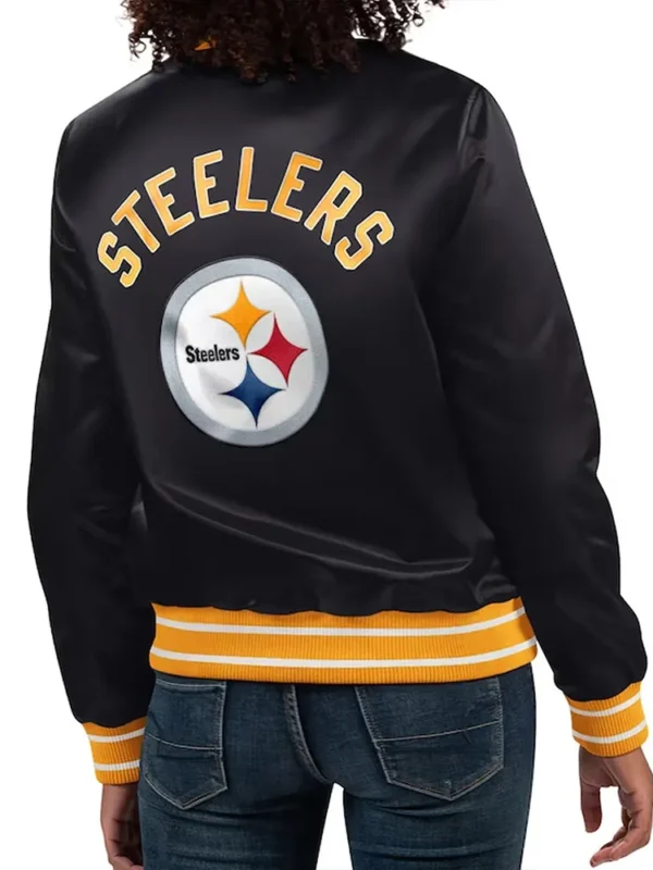 Full Count Pittsburgh Steelers Black Satin Jacket