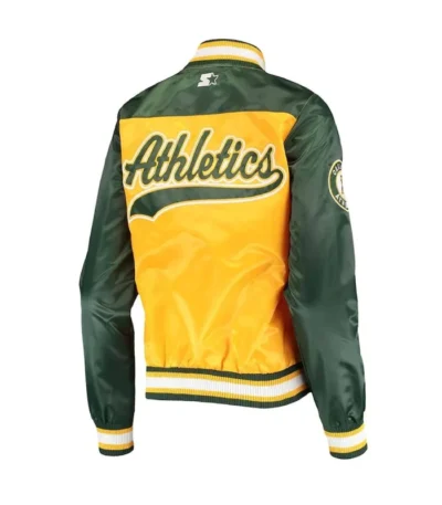 The Legend Oakland Athletics Gold and Green Satin Jacket