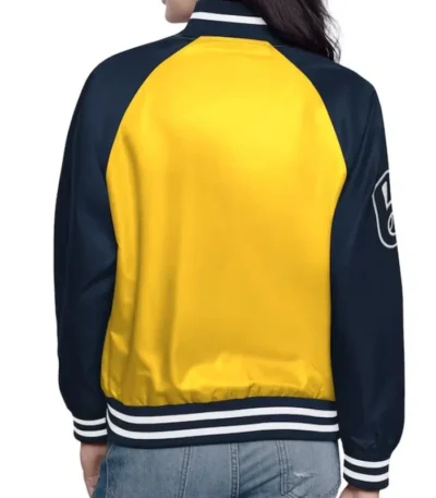 Gold/Navy Milwaukee Brewers Home Run Varsity Satin Jacket