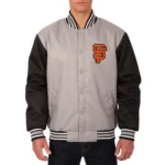 Gray-Black Youth San Francisco Giants Poly Twill Jacket
