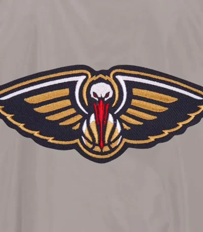 Gray New Orleans Pelicans Nylon Lightweight Bomber Jacket