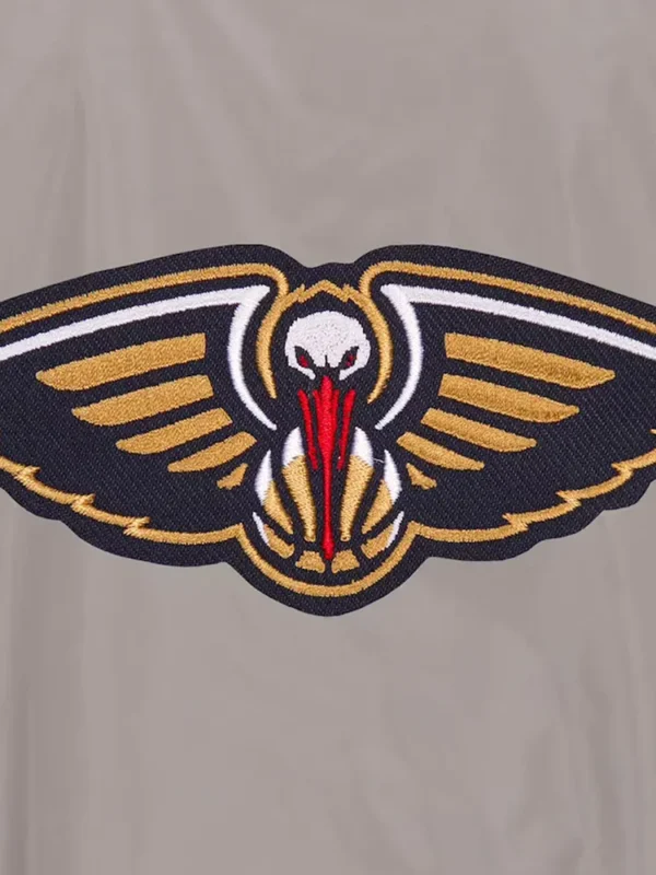 Gray New Orleans Pelicans Nylon Lightweight Bomber Jacket