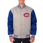 Gray-Royal Montreal Canadiens Poly-Twill Jacket