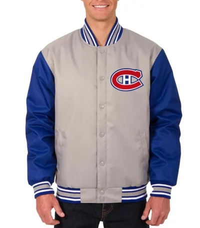 Gray-Royal Montreal Canadiens Poly-Twill Jacket
