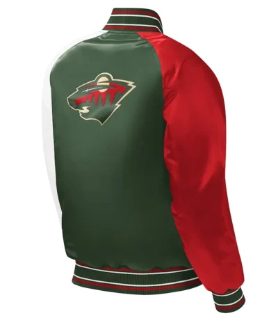 Green Youth Minnesota Wild Varsity Satin Jacket