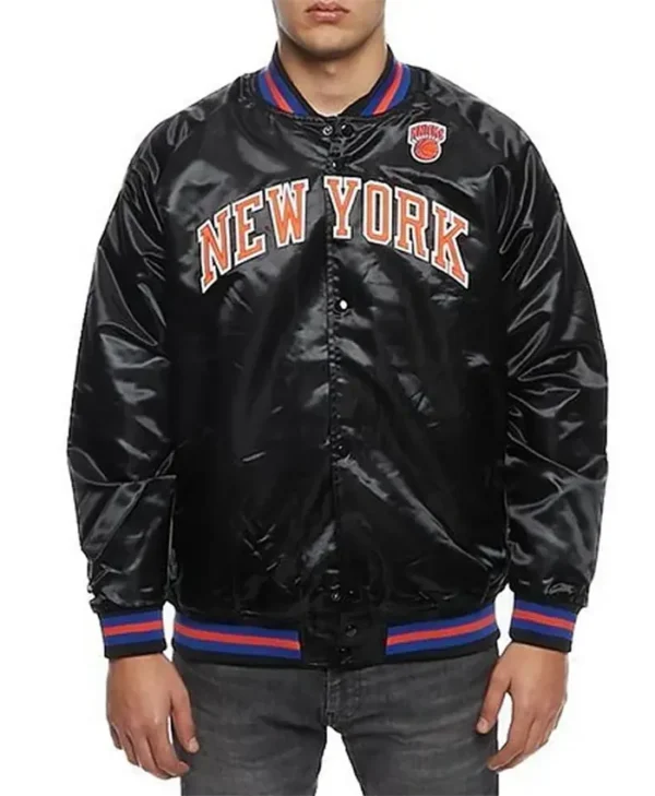 Hardwood Classics Ny Knicks Satin Black Jacket