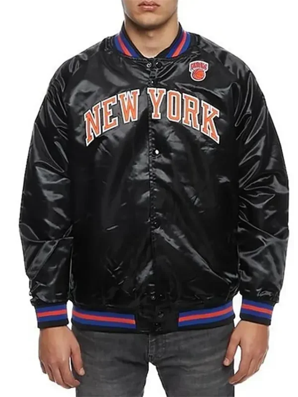 Hardwood Classics Ny Knicks Satin Black Jacket